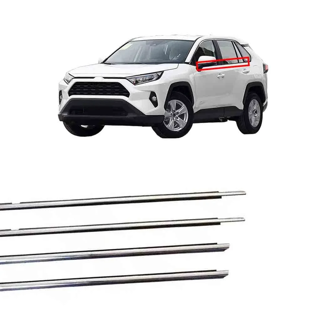 

4 Pcs Chrome Window Glass Rubber for Toyota RAV4 2020-2024 Weatherstrip for RAV4 Glass Outside Laminate Rubber 75720-0R060