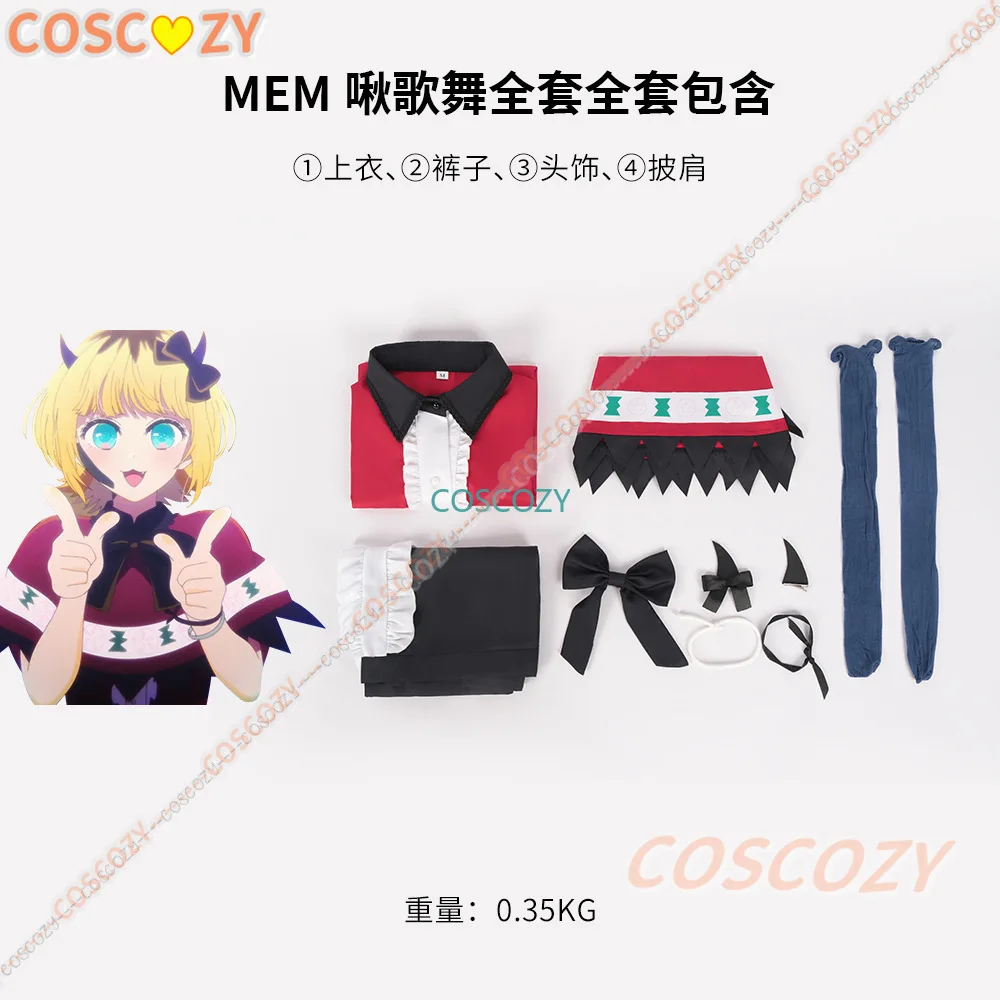 New Anime Oshi No Ko Memu Cho Cosplay Costume Wig Skirts Uniform Mem Cho Suit Red Stage Uniform Women Halloween Party Outfits