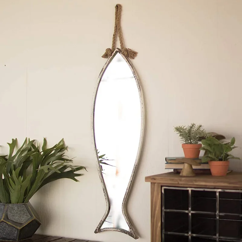 

Retro industrial style full-length mirror home bed and breakfast bar creative special-shaped wall-mounted full-body mirror