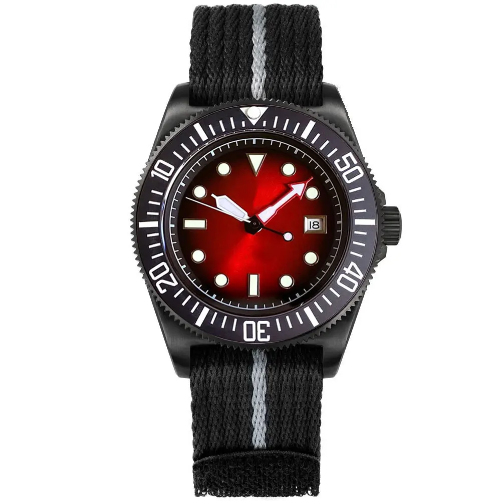 Miyota 8215 PT5000 Tandorio 42mm Titanium FXD Diving Automatic Watch Men Lume Sapphire Glass 20ATM Waterproof 120 Click Reloj