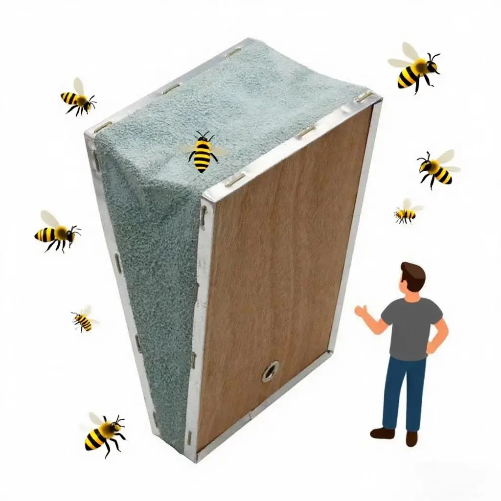 Bee Smoker Bellow PVC Leather Plywood Box Beekeeping Equipment Replacement with Clip for Beehive