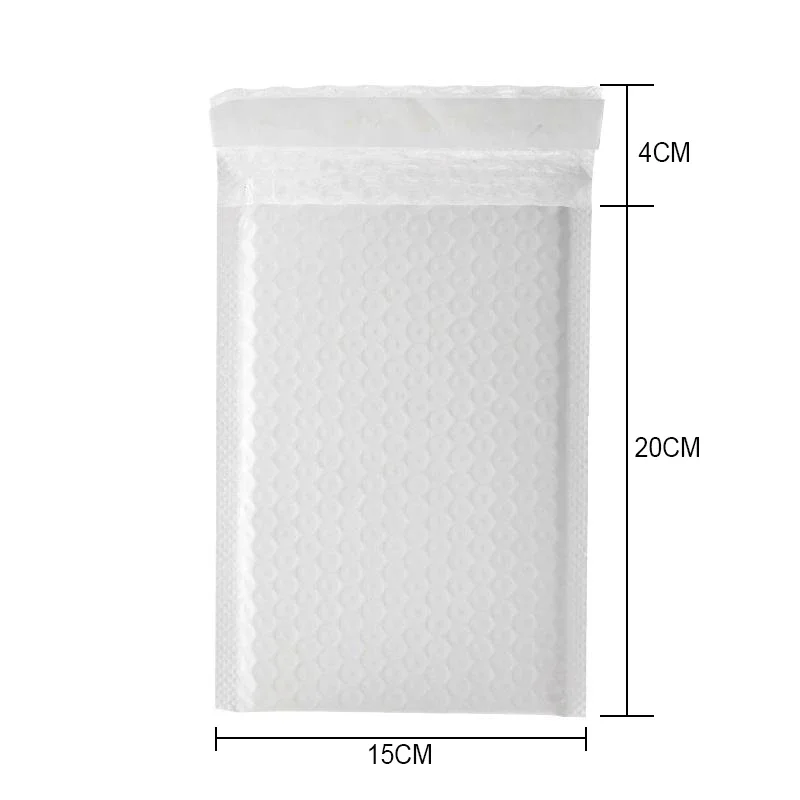 Wit 100 stks 18x23 cm Bubble Mailers Poly Gewatteerde Mailing Verpakking Self Seal Foam Envelop Zakken Verzending Cadeau voor Enveloppen Tas