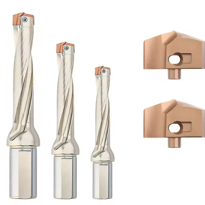High Performance Exchangeable Head Crown Drill 5D Interal Coolant U Drilling Bits Set for Deep Hole Dia.14.51-15.78MM