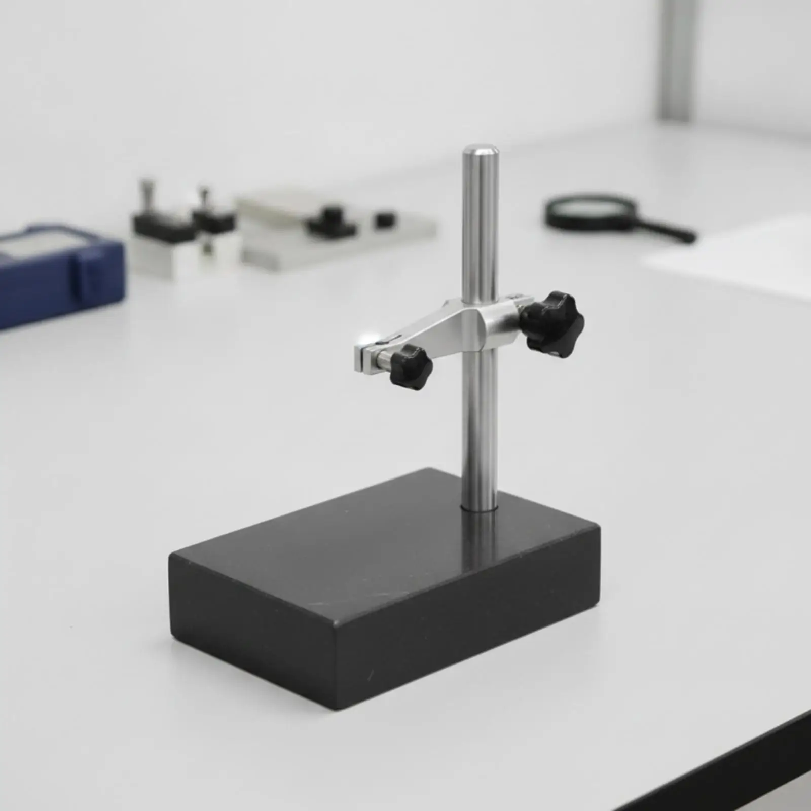 Precision Marble Measuring Platform Base with 8mm Thread for Stable Instrument Mounting and Workshop Inspection