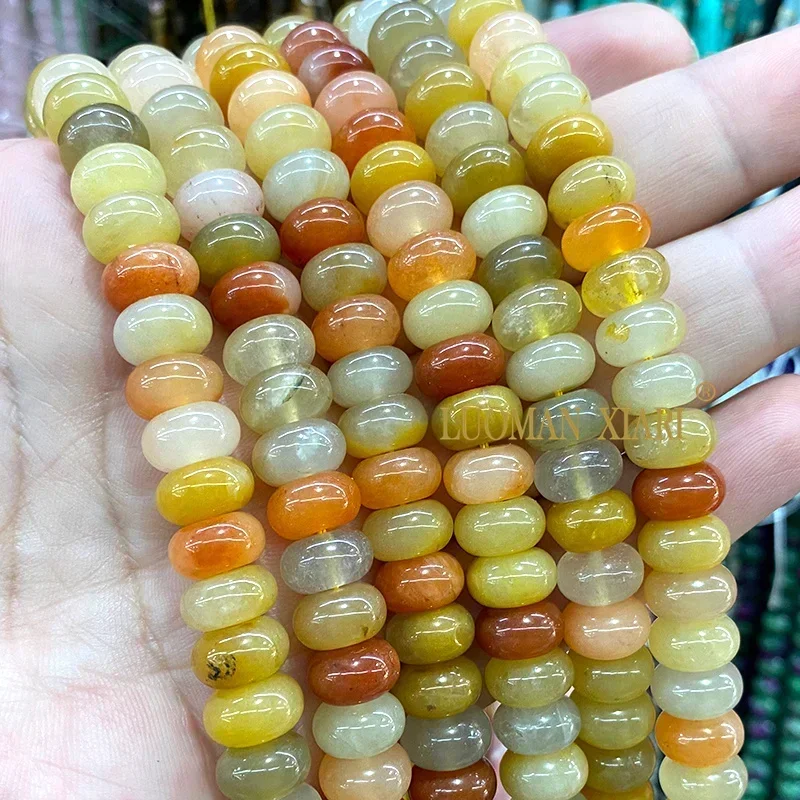 6x10MM Abacus Natuursteen Lepidoliet Chalcedoon Losse Rondelle Spacer Kralen voor Sieraden Maken DIY Armband Bedels accessoires