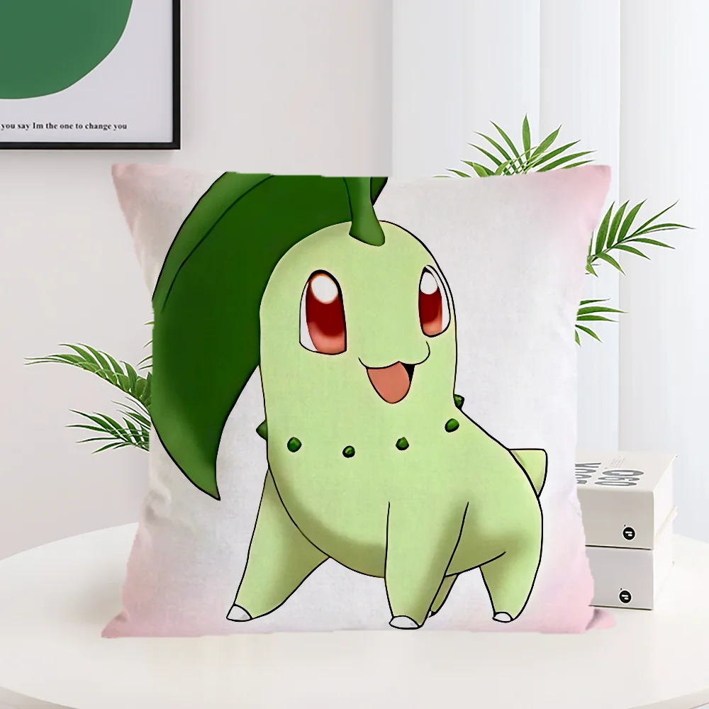 Kawaii Chikorita وسادة تغطي وسائد غرفة المعيشة للأريكة الزخرفية وسائد الزينة غطاء ديكور المنزل أكياسها
