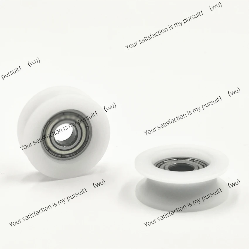 2PCS Track Bearing Pulley U-Shaped Groove Wheel Nylon Coated Plastic Steel Wire Small Wheel 6*24*9MM