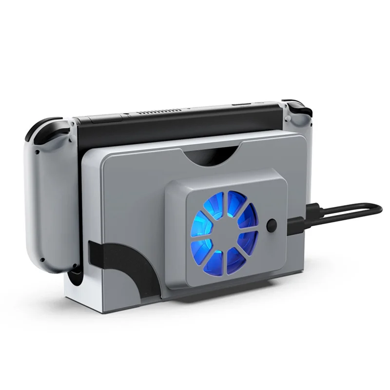 مبرد قاعدة وحدة التحكم AM-Game مع مروحة تبريد LED لحامل OLED للتبديل لنينتندو للتبديل OLED ملحق USB أسود #4