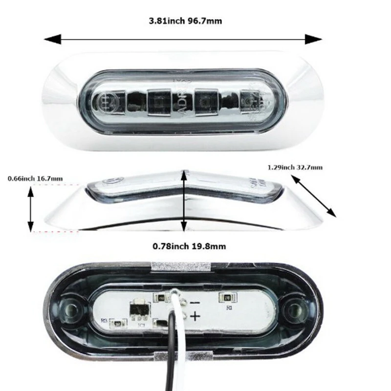 10Pcs 10V-30V 4LED Trailer Side Marker Light For Car Auto Truck Boat Lights Clearance Tail Warning Brake Lamp