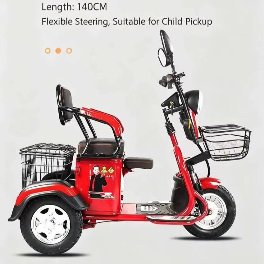 Lithium Ion Three Wheel Mobility Scooter Single Drive 15 Degree Climbing Elderly Disability Outdoor Travel Steel Frame 1 Year