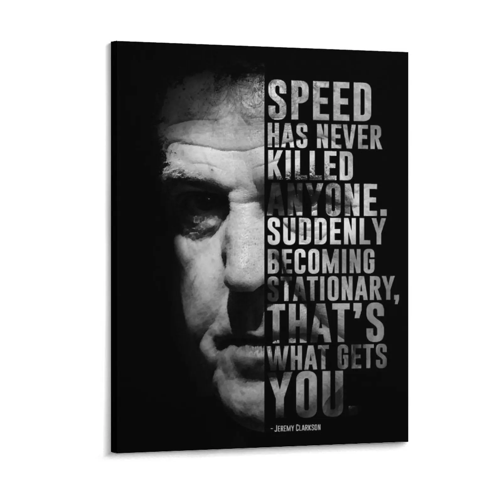 Former Top Gear's Host Jeremy Clarkson And His Quote Canvas Painting Poster Wall Decor Bar Cave  Framed Wall Paintings