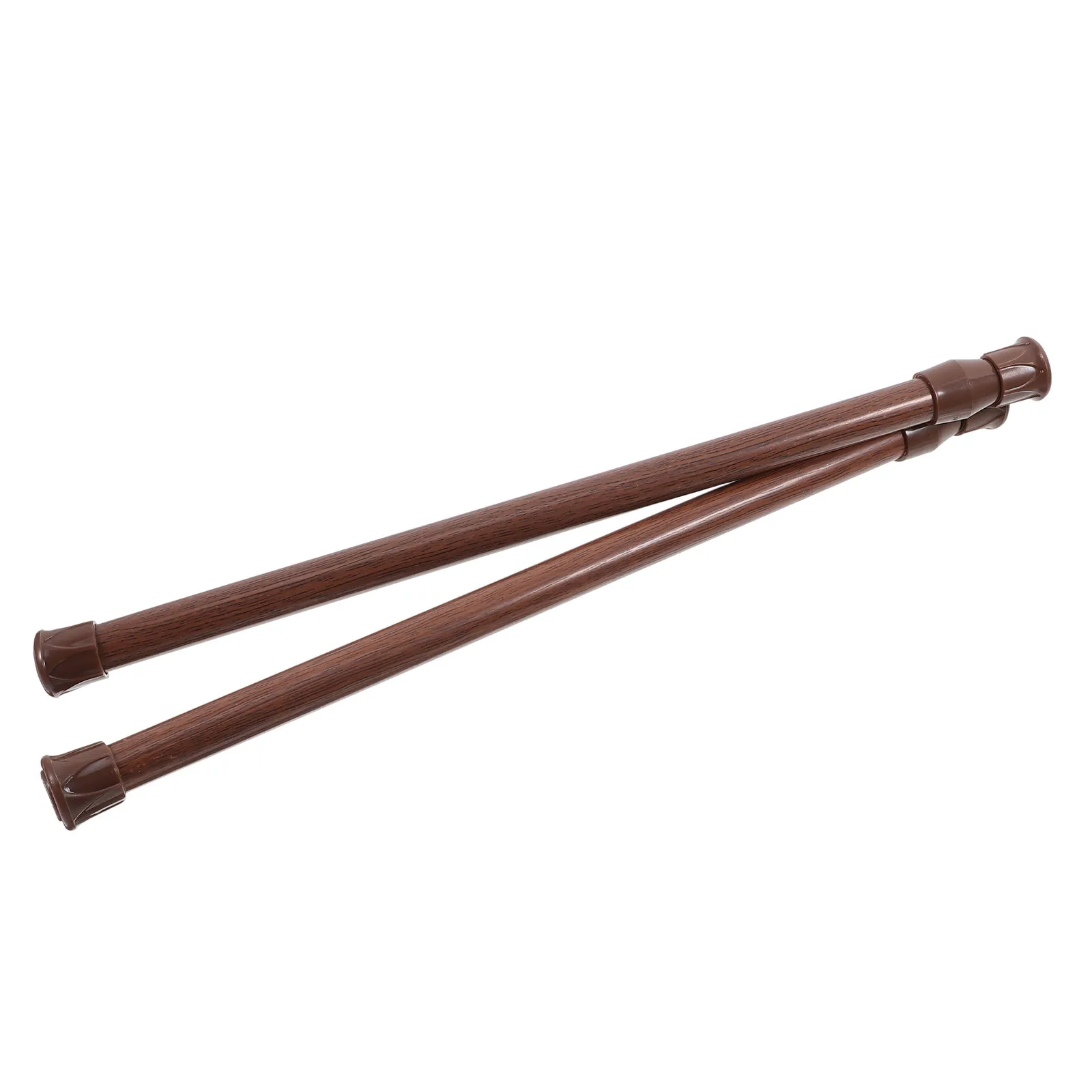 

2Pcs Telescopic No-Drill Curtain Rod 30-50Cm Diameter 1.3cm Wood Grain Metal Tension Rod for Windows Bathroom Dorm Closet
