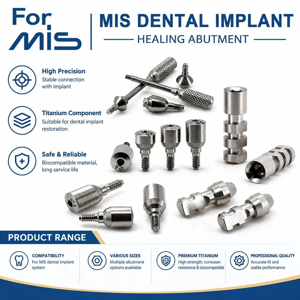 MIS Implant System Healing Abutment Multi Unit Abutment Ti Base Analog Screw Driver Titanium Prosthetic Lab Components