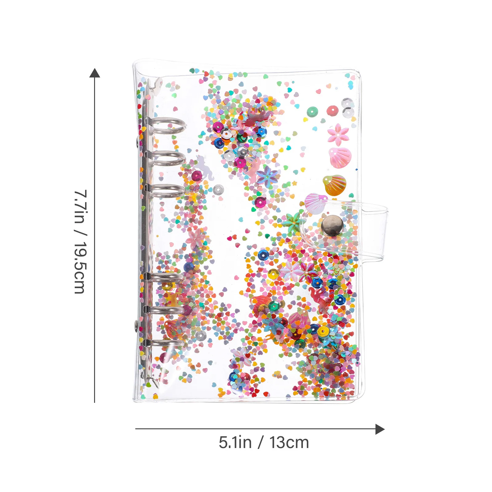 A6 Loose Leaf Binder Cover Glitter Decorative Notebook Shell For School Office Supplies Students Teachers Lightweight Portable