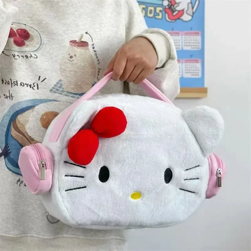 MBTI Hello Kitty-Mochila De felpa para mujer, bolsa de gran capacidad, ligera, Kawaii, suave, para estudiantes, Lolita Jk