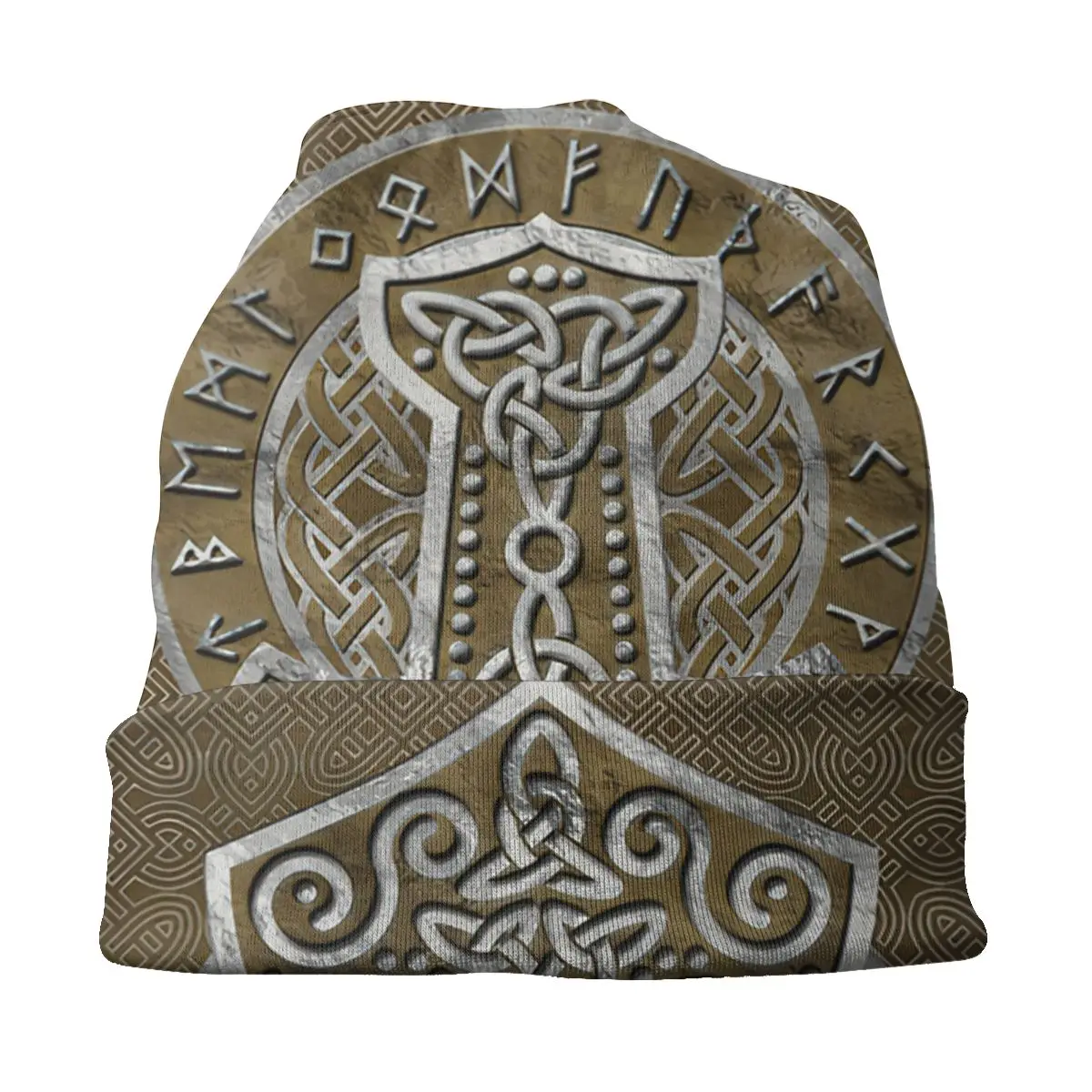 Vikings Ragnar Lothbrok Skullies Beanies Caps Mjolnir The Hammer Knit Hat Winter Warm Bonnet Hats Men Women\'s Street Ski Cap