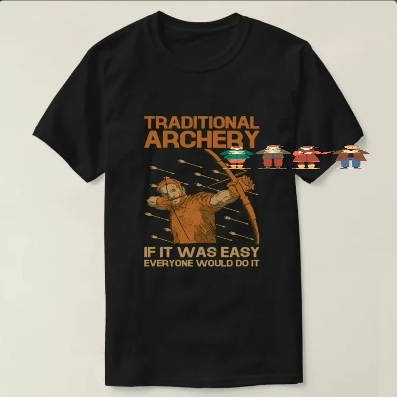 Archery Bow Bowhunter Bow and Arrow Bow Hunting T-Shirt 100% Cotton O-Neck Short Sleeve Summer Casual Mens T-shirt Streetwear