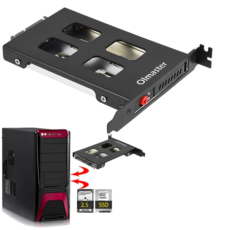 

Oimaster Pci мобильный стеллаж оболочка для 2,5 дюймового Sata Sdd Hdd адаптер