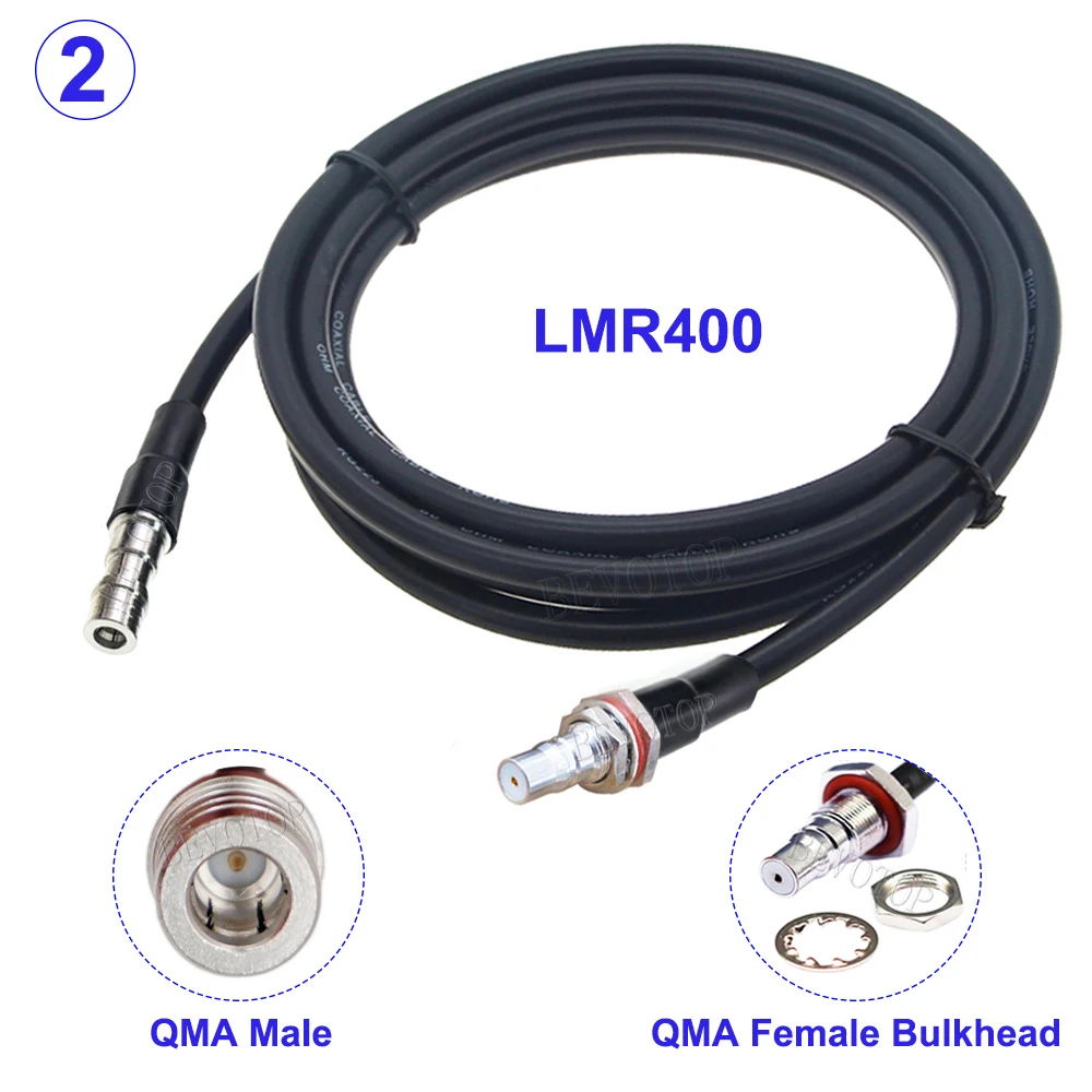 Imagem -03 - Cabo Macho para Conector Reto Qma Macho Jumper Coaxial rf de Baixa Perda 507 Lmr400 Pigtail 50 Ohm30m 15cm-30m 1pc Lmr400