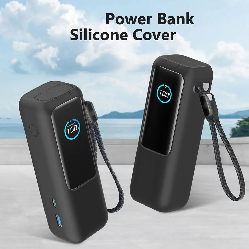 Funda protectora de silicona para Anker Zolo Power Bank, protección de 25000mAh, cubierta protectora de viaje a prueba de polvo, accesorios antideslizantes