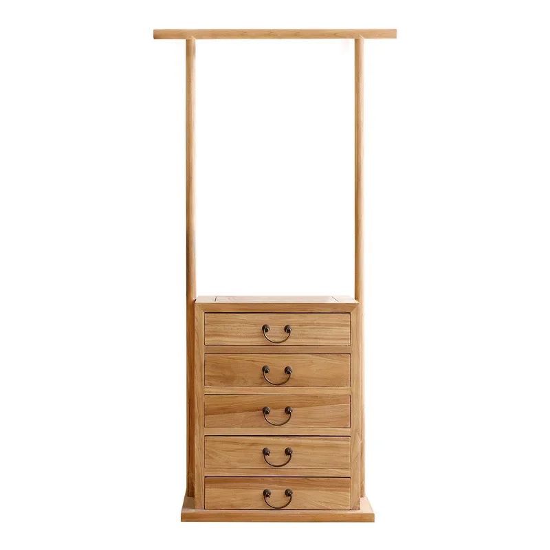 

Mahogany coat rack, rosewood solid wood new Chinese hanger floor-to-ceiling bedroom hanger with drawers for home use
