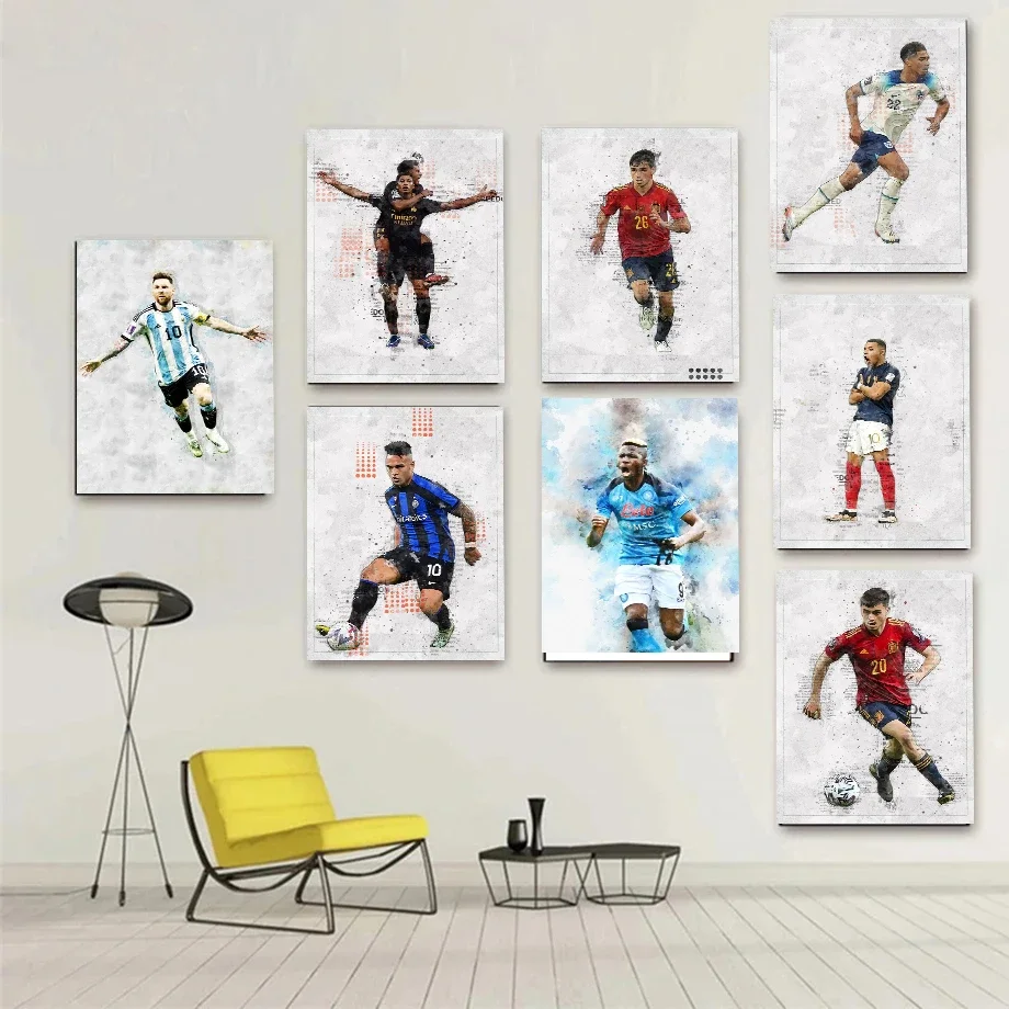 Fashion Famous Kylian Mbappé Footballer Poster Canvas Painting Wall for Modern Living Room Soccer Player Wall Art Room Decor