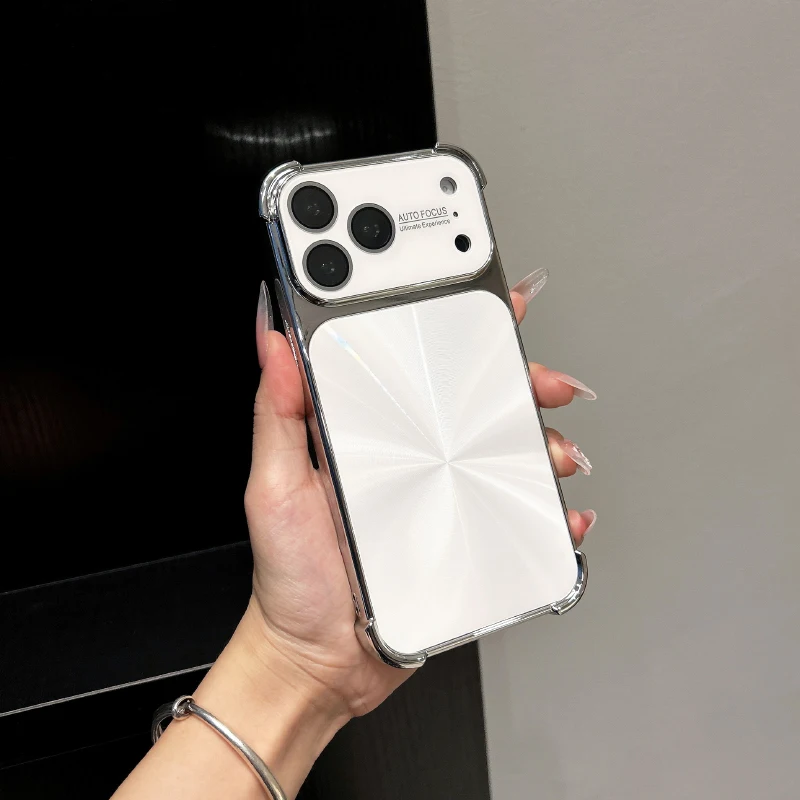 Electroplated Aurora CD Pattern Contrasting Phone Case With Four Corner Air Cushion For IPhone 17 16 15 18 Pro Max Phone Case