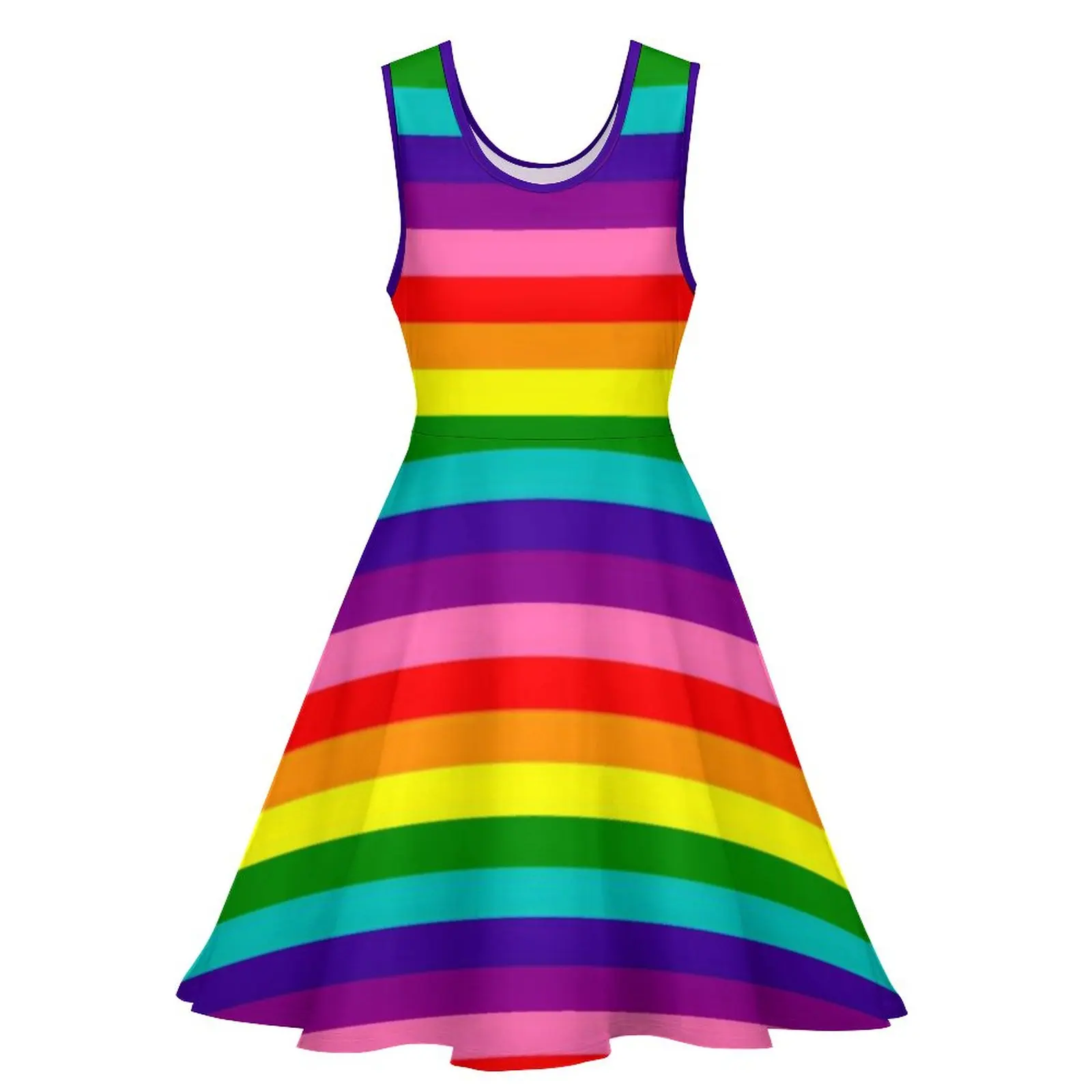 Robe colorée arc-en-ciel Pride Feel pour femmes, robes de style streetwear rayées, robe de skate mignonne, vêtements College taille haute, grande taille, LGBT