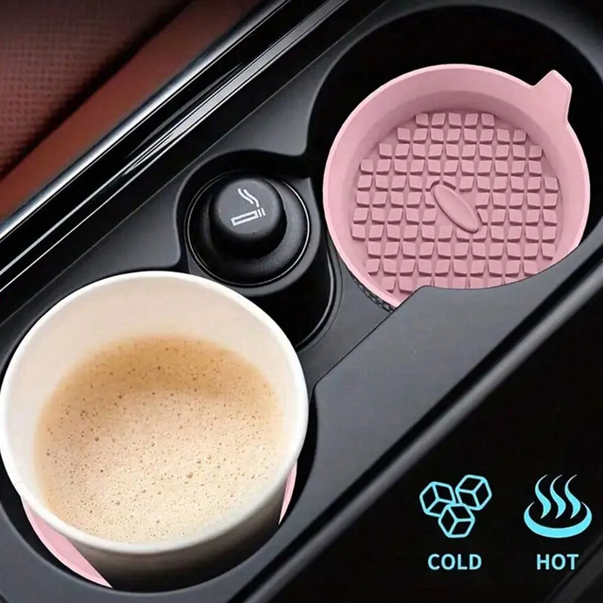 Auto-Untersetzer, Silikon-Auto-Untersetzer - Universelle Rutschfeste Einbau-Auto-Innenraum-Accessoires - Auto-Getränkehalter-Steck-Untersetzer – Detail 4