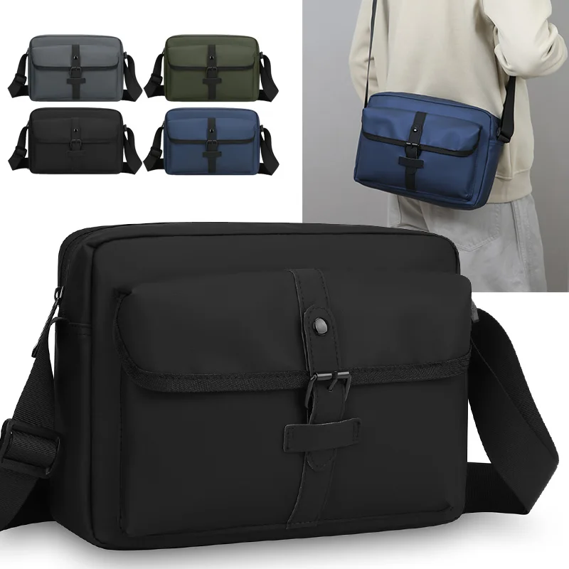 Large Capacity Men's Shoulder Bag – Durable PU Messenger with Slim Profile for Work & Travel