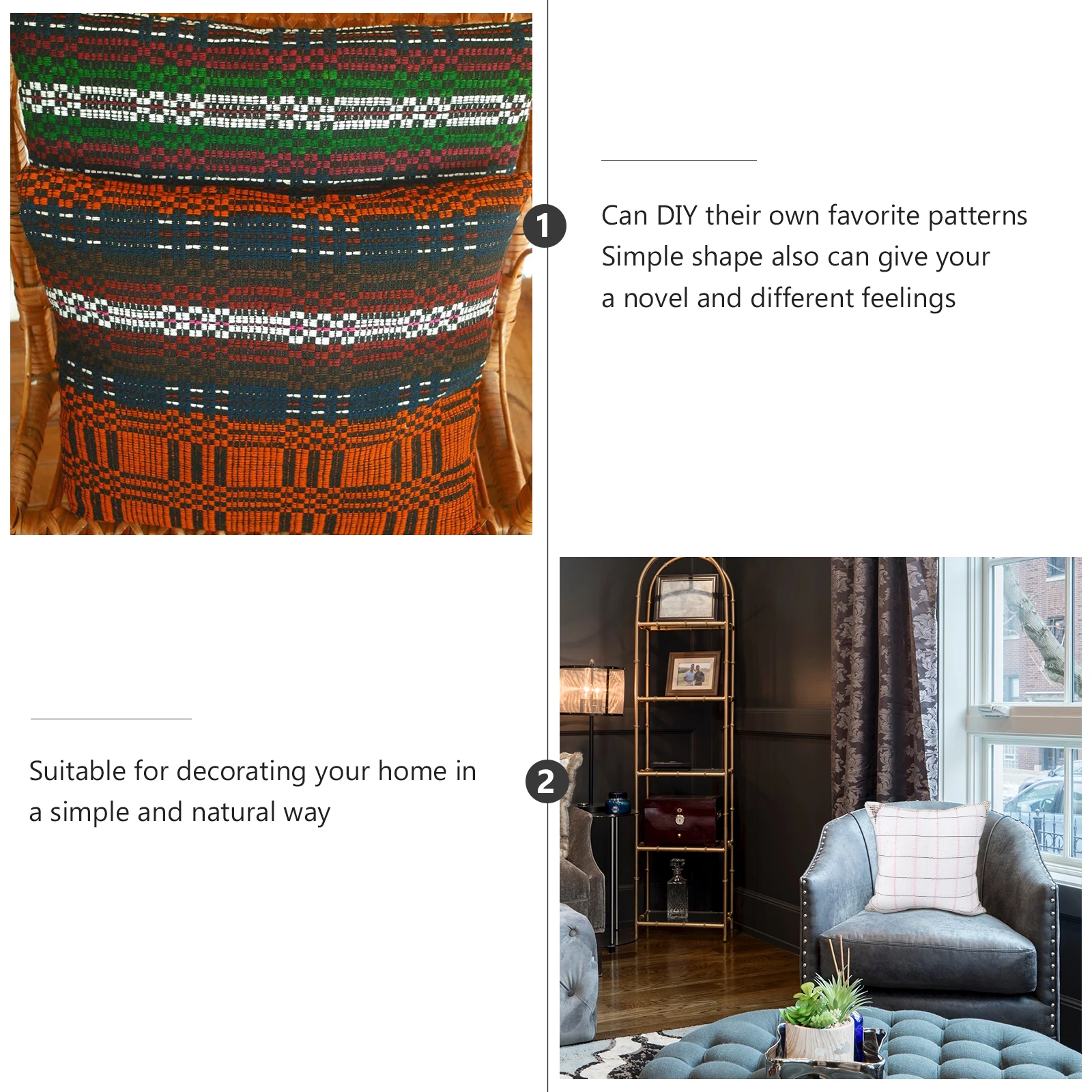 

H made Pillow Case Woolen Embroidery DIY Cushion Cover for Sofa Bed Car Seat Long Service Premium Material Home Decor