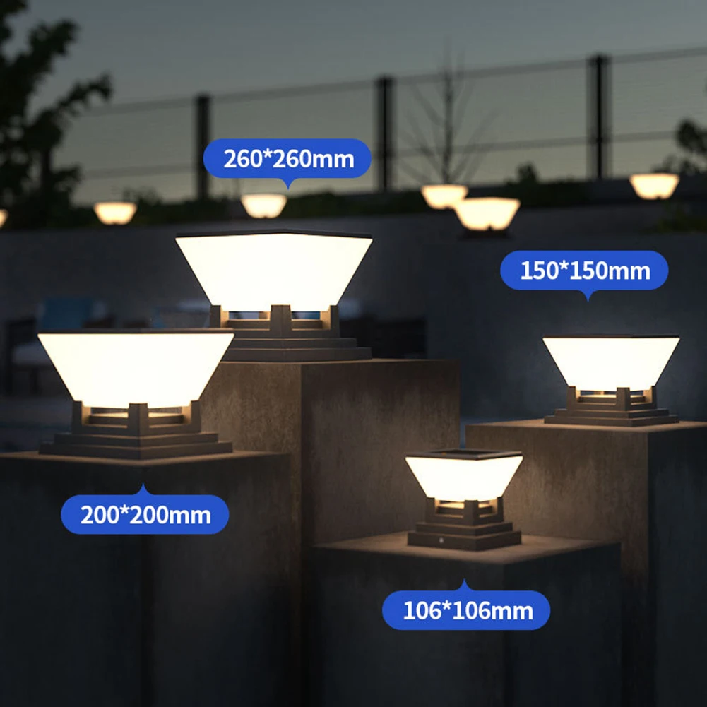 Tapa de poste Solar, poste de luz Solar IP65, impermeable, Villa, patio, LED, poste de valla de jardín al aire libre, luces, decoración de jardín