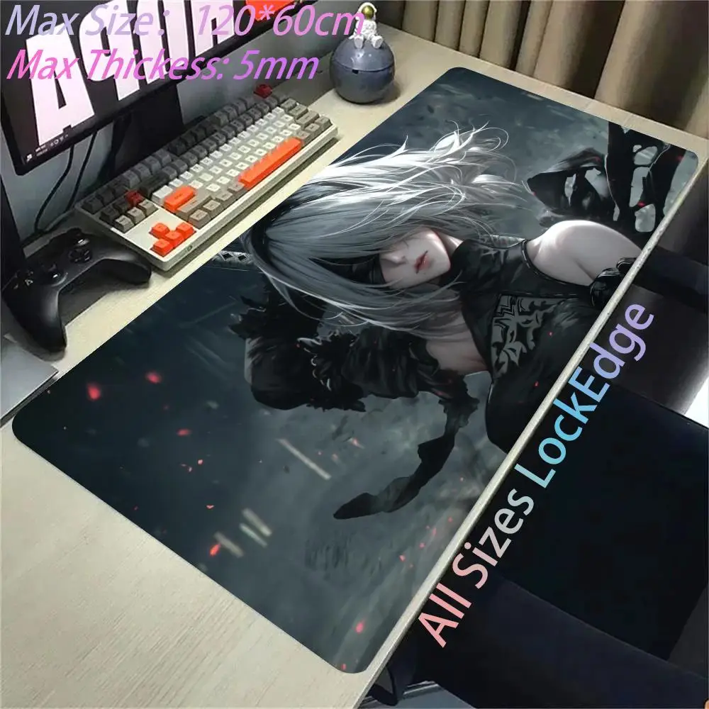 

Nier Automata Anime Girl Mousepad Large Gaming Mouse Pad LockEdge Thickened Computer Keyboard Table Desk Mat 1200x600mm