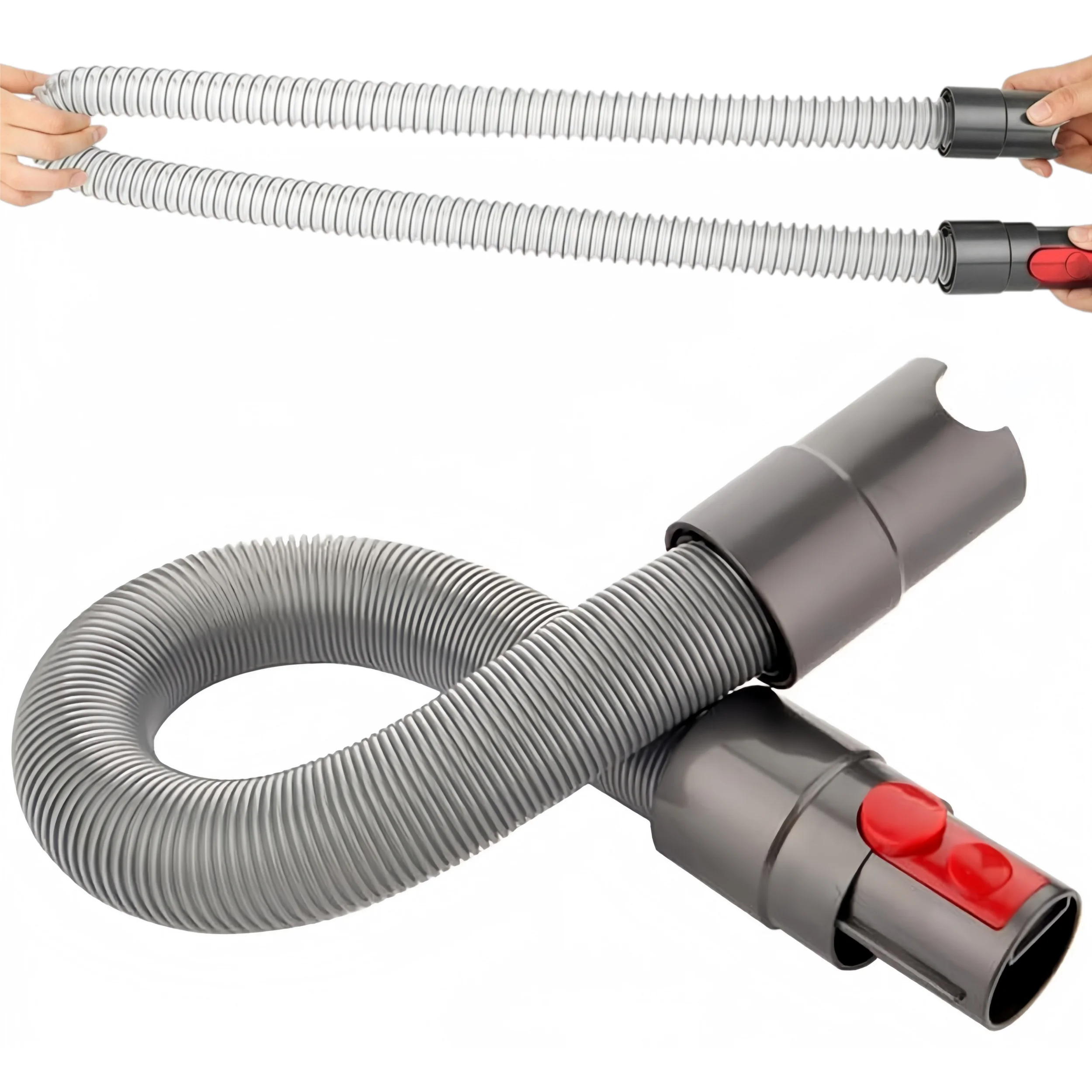 Flexible Extension Hose Compatible with Dyson /V7/V8/V10/V11/V12/V15/Gen5 Quick-Release Stretch Hose Bendable Vacuum Attachment