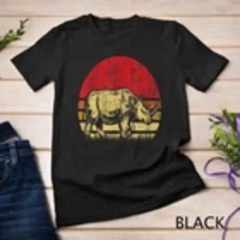 Retro Rhinoceros Safari Rhino Lover Endangered Animals Unisex T shirt