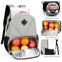 Business Computer Backpack with USB Charging Port Men's Bag with Insulated Lunch Bag Outdoor Travel Waterproof Backpack