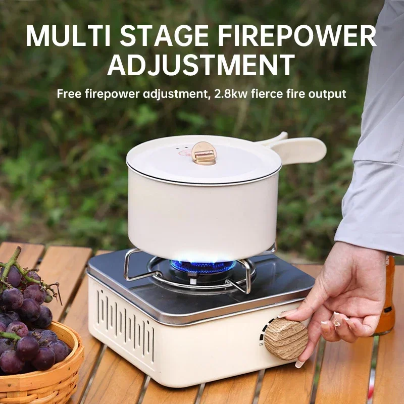 

Outdoor Gas Stove, 2800W High-firepower Butane Mini Gas Stove, Stainless Steel Windproof Stove for Camping, Picnic and BBQ