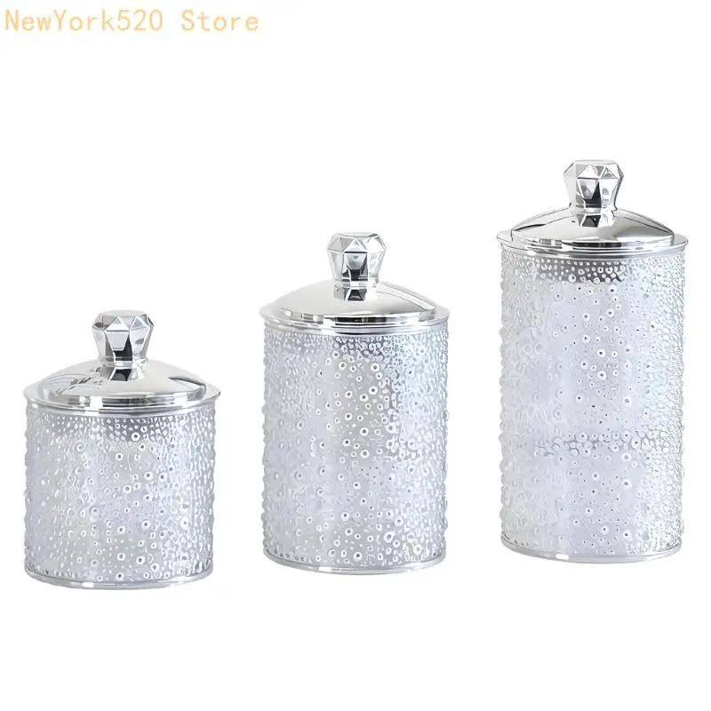 Decorative Gold Edged Storage Container Plastic Jar Set Coffee Canister N84C