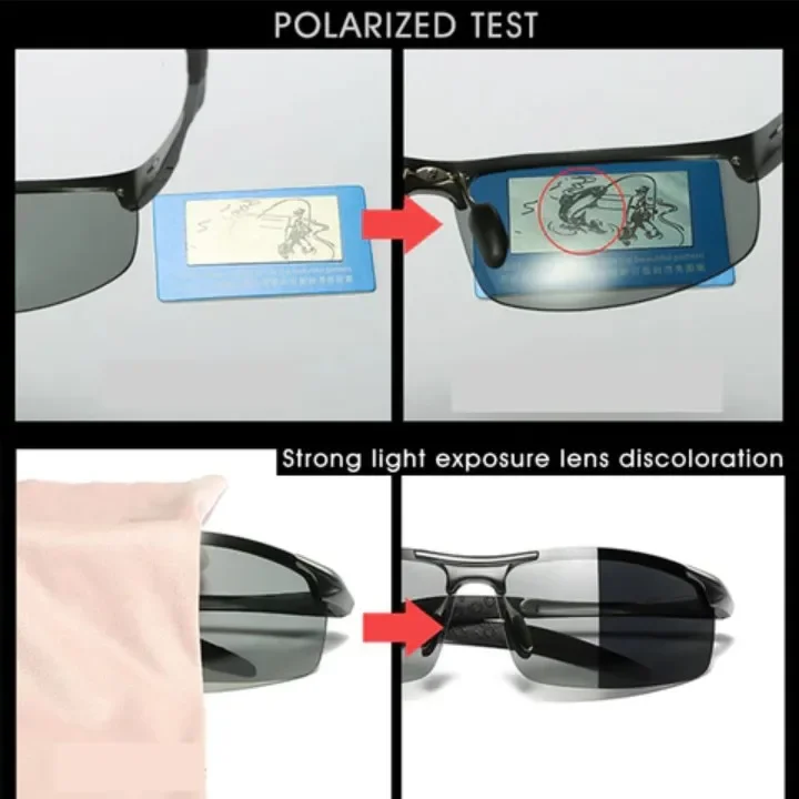 Glasses Yellow Photochromic Polarized Glasses Intelligent Color Changing Fishing Driving Day Vision Night Glasses Mirror Goggles