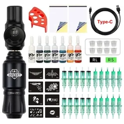 Professional Tattoo Machine Kit Rocket Tattoo Pen Set Wireless Tattoo Power With 20pc Cartridge Needles for Tattoo Body Artist
