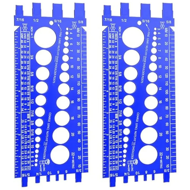 

AS94-Nut Bolt Thread Gauge Checker Bolt And Nut Identifier Blue Bolt Nut Thread Measure Gauge 2PCS