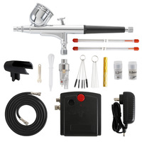 Mini Automatic Stop Double Action Airbrush Air Pump Set Model Spray Paint Nail Art Tattoo