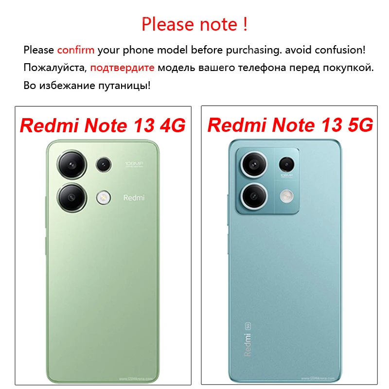 6 In 1 For Xiaomi Redmi Note 13 Glass Tempered Glass Redmi Note 13 Glass Full Cover Screen Protector Camera Film Redmi Note 13