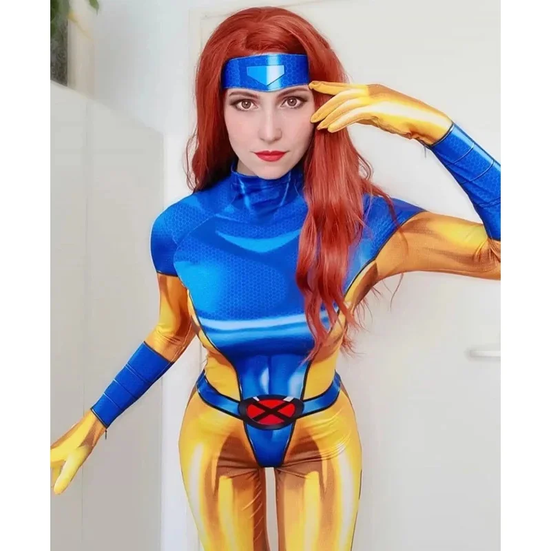 Sky03 女性 X-メン スーパーヒーロー コスプレ コスチューム ハロウィン スーツ タイツ ボディスーツ パーティー ジャンプスーツ55Hu %