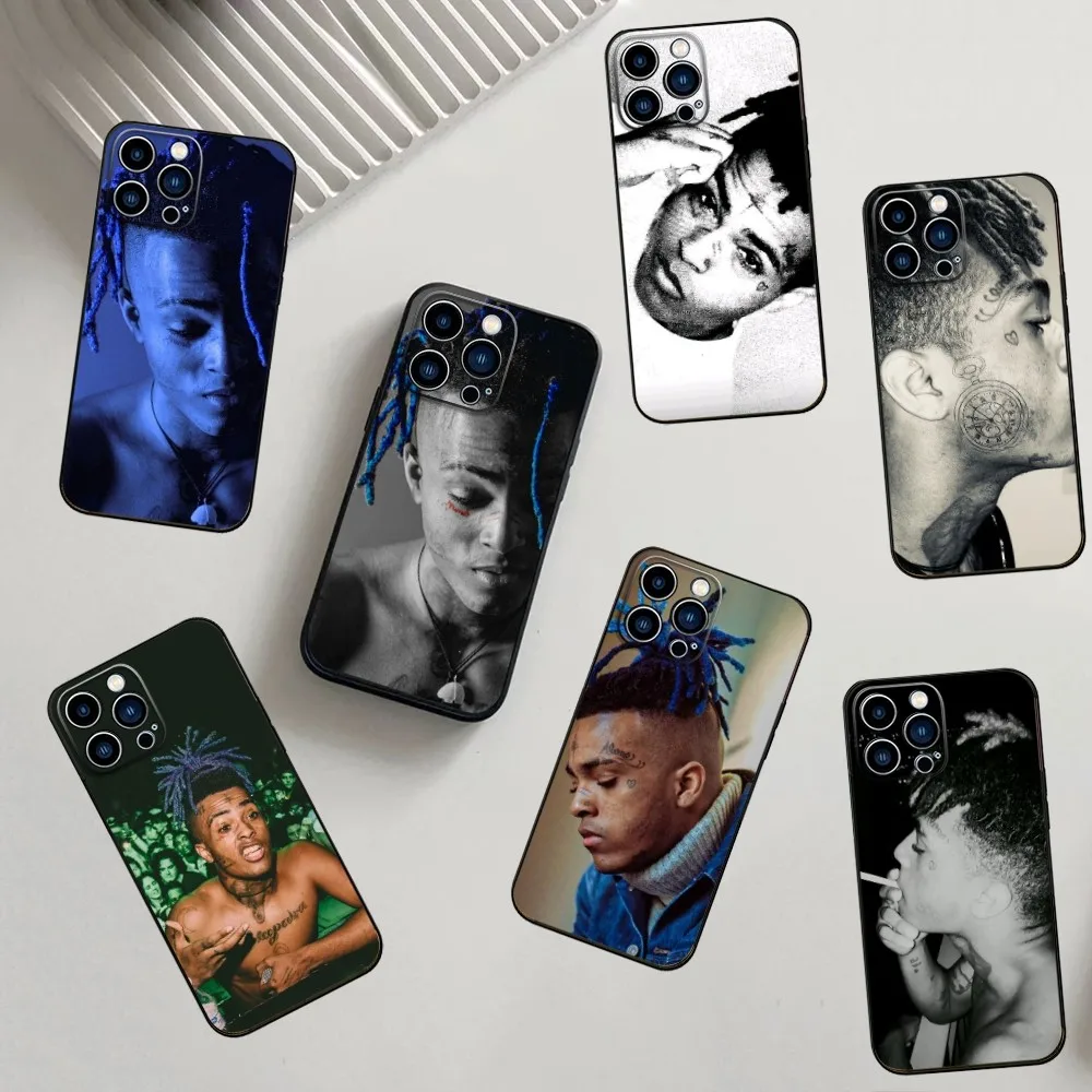 Rapper X-Xxxtentacion Phone Case For iPhone 16,15,14,13,12,11,Pro,X,XS,Max,XR,Plus,Mini Silicone Black Shockproof TPU