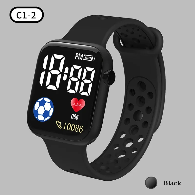 LED Digital Sports Watch para crianças, relógio de pulso de silicone para meninos e meninas, relógios eletrônicos casuais para crianças, futebol,