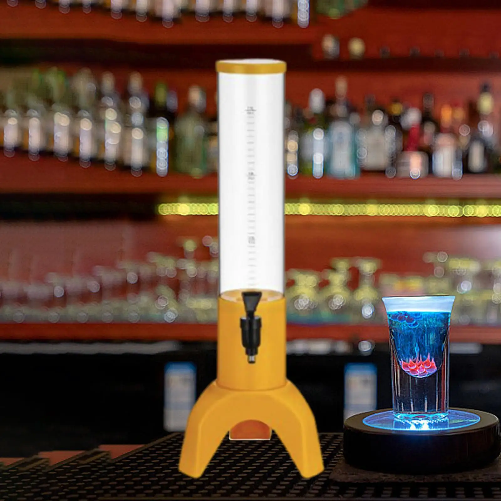 PC Material Beer Dispenser with Triangular Base Large Drink Tower for Home Bar Wedding Outdoor BBQ