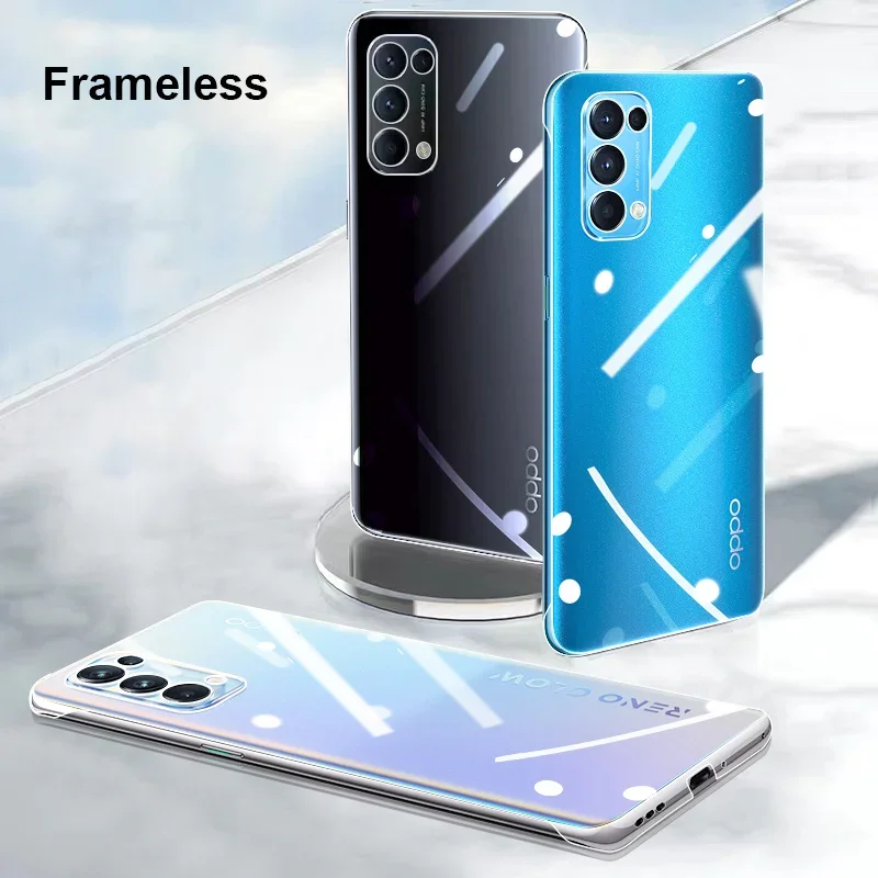 Casing ponsel keras tanpa bingkai, casing penutup karnaval PC Reno 5Z 3 4 5 6 Pro Plus Realme GT Neo Flash Master Explorer Q3 Pro