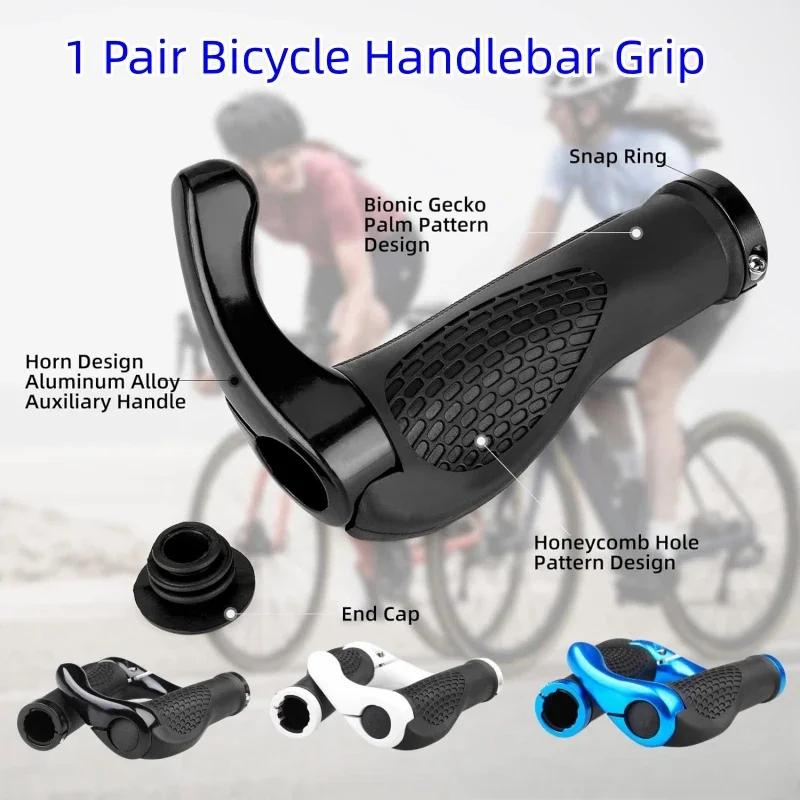 

Handlebar Grip Ergonomic Anti Skid Lock on Handle Cover Aluminum Alloy Rubber Grips MTB Bike Accessories Handle grips