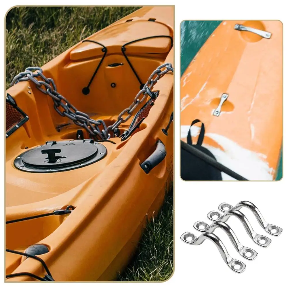 

4pcs Handle 5mm Stainless Steel Wire Eye Strap Boat Canopy Tie Engines Hook Marine Accessories Down W0n2
